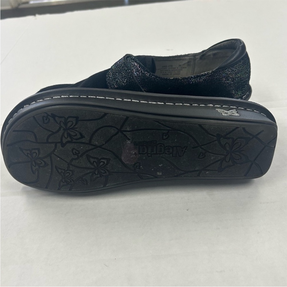 Alegria Brenna Black Metallic Leather Mary Jane Clogs. Size 9. - Picture 4 of 6